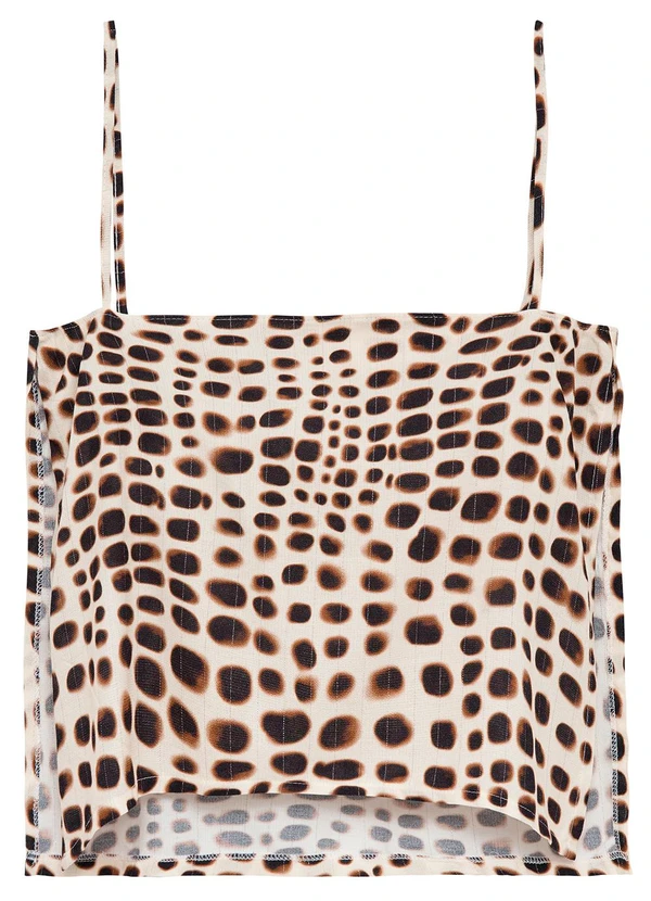 Enfim - Blusa Ampla Animal Print Off White