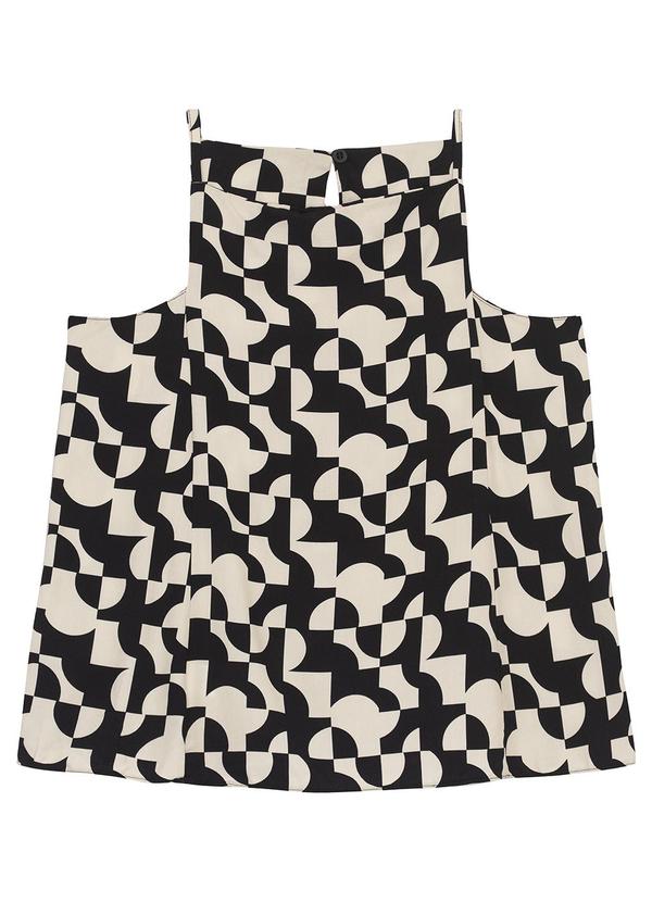 Enfim - Blusa Ampla Geométrica Preto