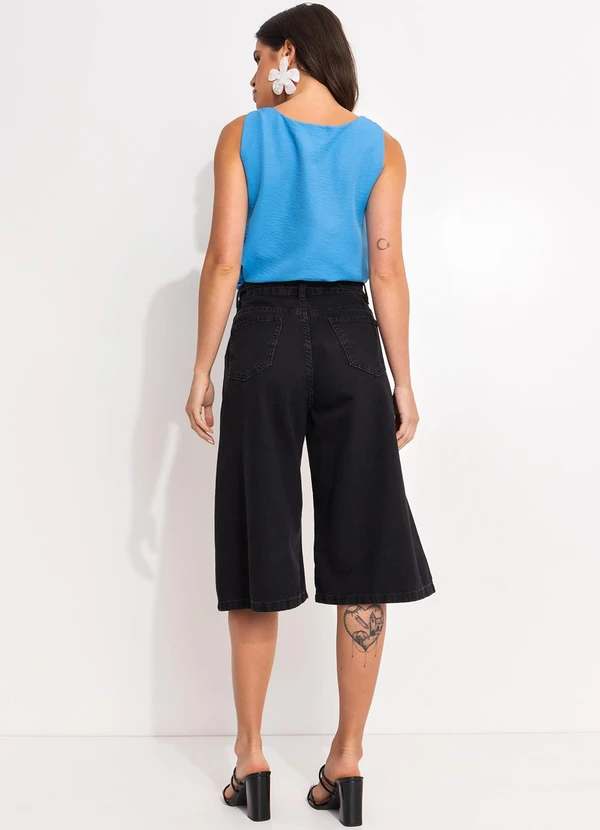 Quintess - Blusa Azul em Crepe Plano 3