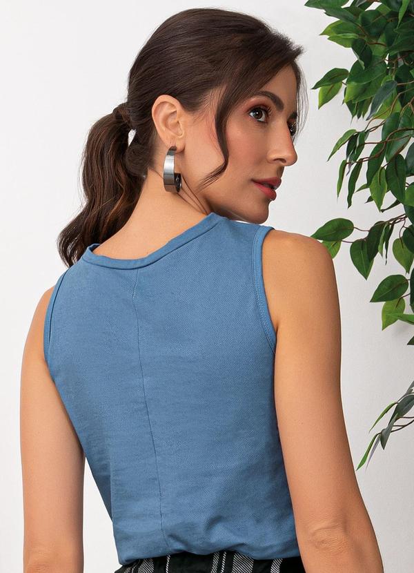 Moda Pop - Blusa Azul em Malha 2