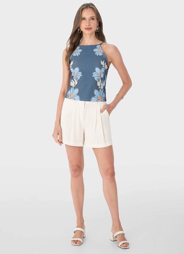 Malwee - Blusa Azul Justa Floral 2