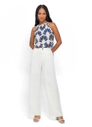 Enfim - Blusa Azul Marinho Ampla Geométrica - ENFIM