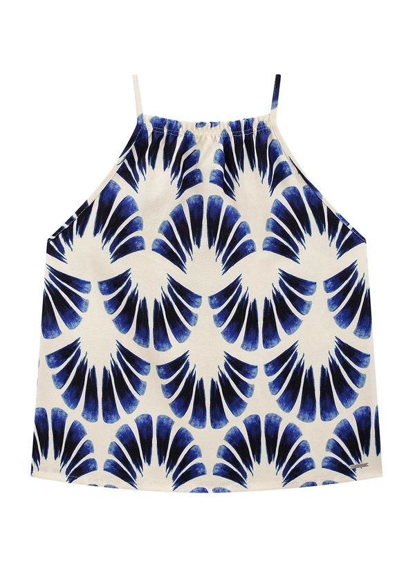 Enfim - Blusa Azul Marinho Ampla Geométrica 3