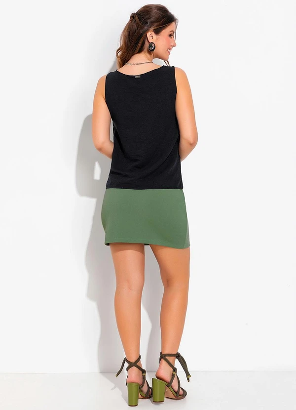 Quintess - Blusa Azul Marinho em Crepe Plano