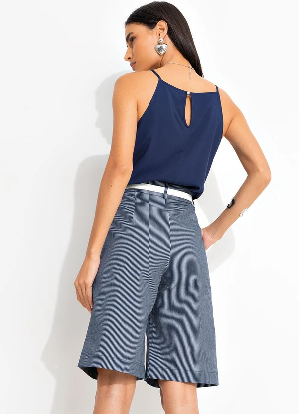 Quintess - Blusa Azul Marinho em Viscose Plana 4