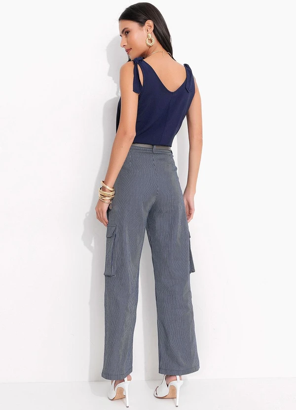 Quintess - Blusa Azul Marinho em Viscose Plana 4