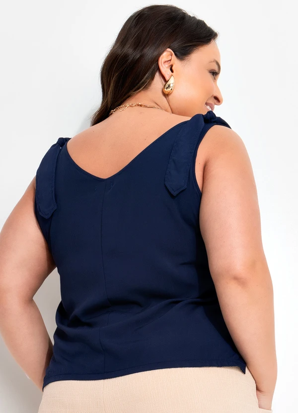 Quintess - Blusa Azul Marinho em Viscose Plana 9