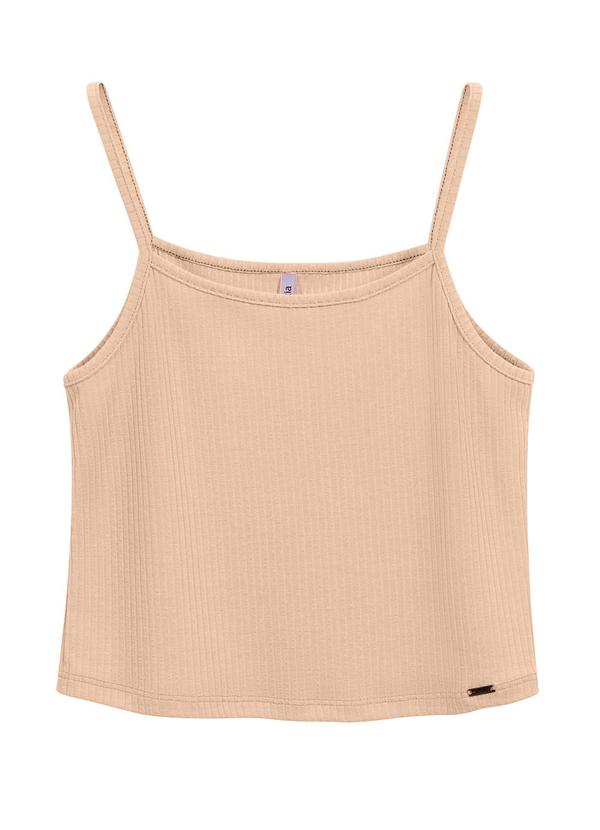 Marialícia - Blusa Básica Alças Finas Bege 3