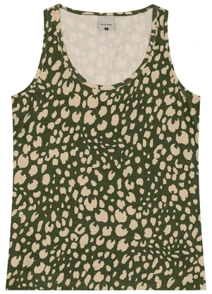 Malwee - Blusa Básica Animal Print Verde Musgo - MALWEE