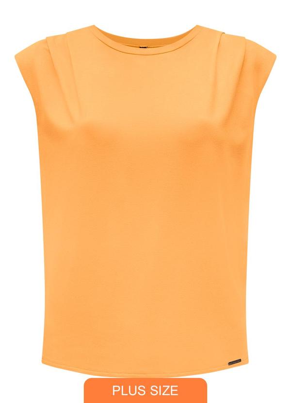 Lunender - Blusa Básica Ombros Malha Viscose Laranja