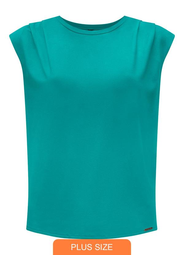 Lunender - Blusa Básica Ombros Malha Viscose Verde 1