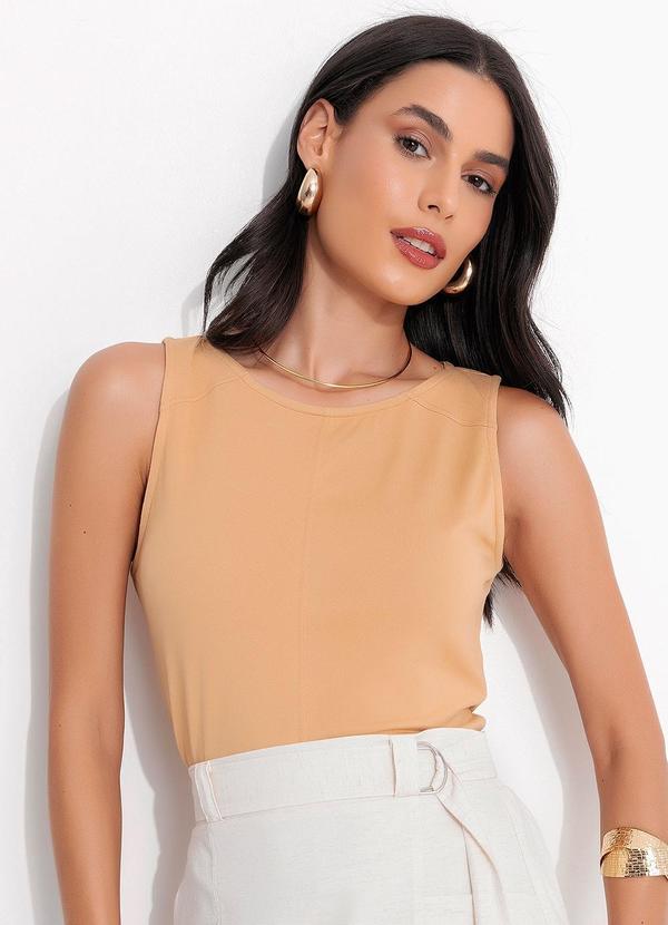 Quintess - Blusa Bege em Malha Suede 8