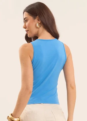 Doce Trama - Blusa Boho Canelada Azul - DOCE TRAMA