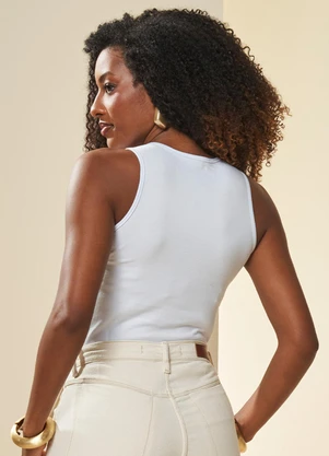 Doce Trama - Blusa Boho Canelada Branco - DOCE TRAMA