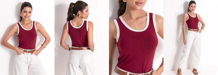 Blusa Bord� em Malha de Viscose