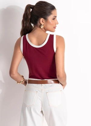Quintess - Blusa Bordô em Malha de Viscose - QUINTESS
