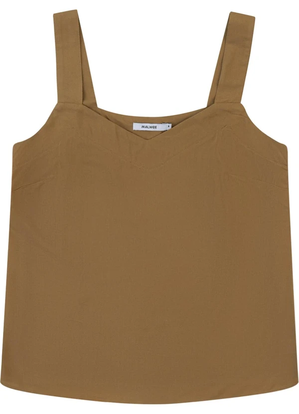 Malwee - Blusa Box em Viscose Cáqui