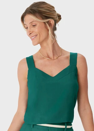 Malwee - Blusa Box em Viscose Verde - MALWEE