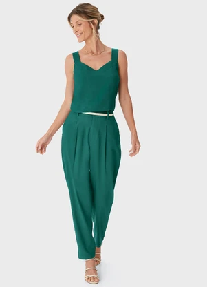 Malwee - Blusa Box em Viscose Verde  - MALWEE