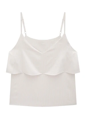 Enfim - Blusa Branca Evasê com Lurex - ENFIM