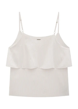 Enfim - Blusa Branca Evasê com Lurex - ENFIM