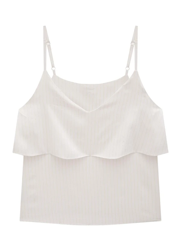 Enfim - Blusa Branca Evasê com Lurex