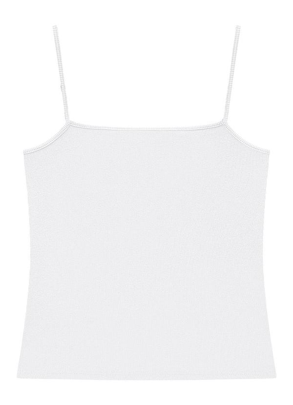 Enfim - Blusa Branca Justa com Pingente