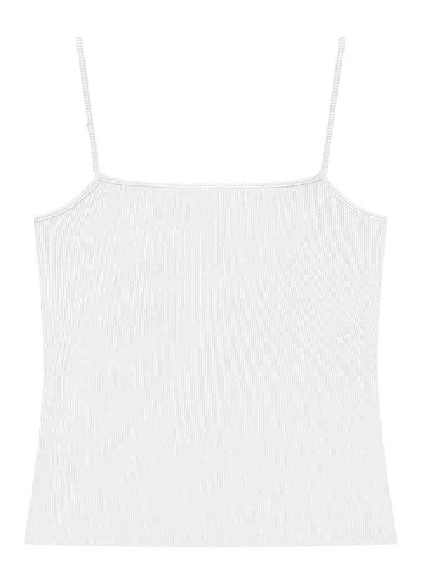 Enfim - Blusa Branca Justa com Pingente