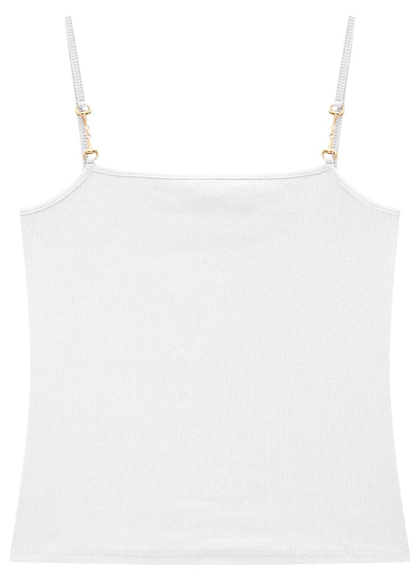 Enfim - Blusa Branca Justa com Pingente 2