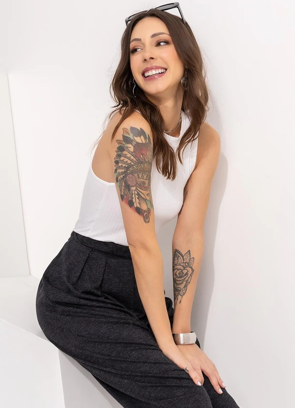 Bimini - Blusa Branco em Canelado 7