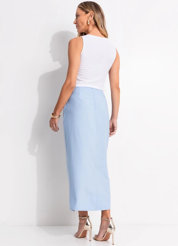 Quintess - Blusa Branco em Malha Canelada Texturizada 5