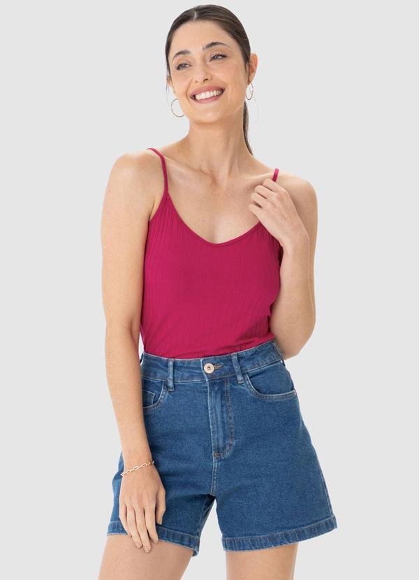 Malwee - Blusa Canelada Decote VPink 4