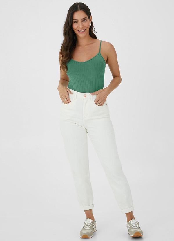 Malwee - Blusa Canelada Decote V Verde 3