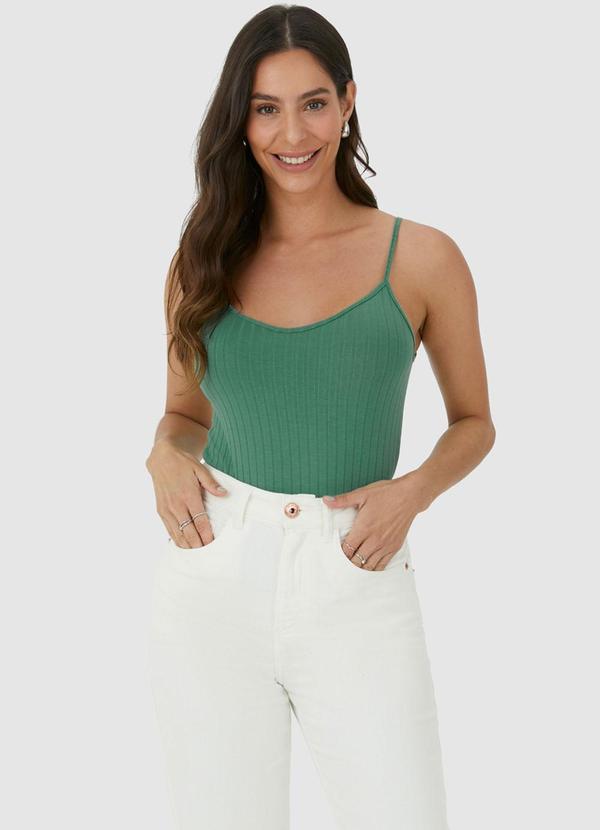 Malwee - Blusa Canelada Decote V Verde 5