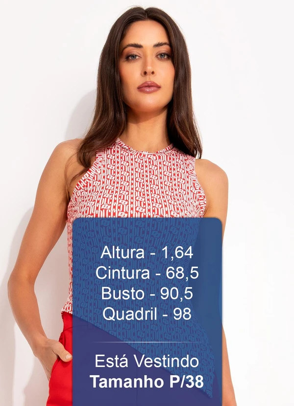 Colcci - Blusa Canelada Estampada Vermelho 5