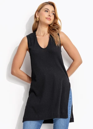 Colcci - Blusa Canelada Preto - COLCCI