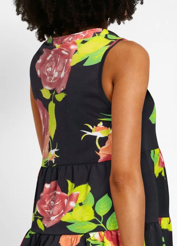 Queima Estoque - Blusa com Babado Floral Dark 3