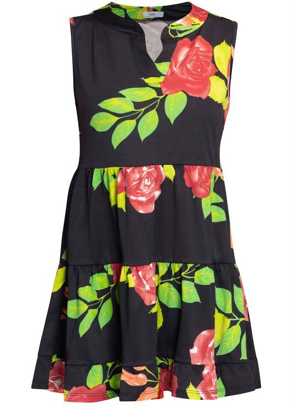 Outlet - Blusa com Babado Floral Dark 1