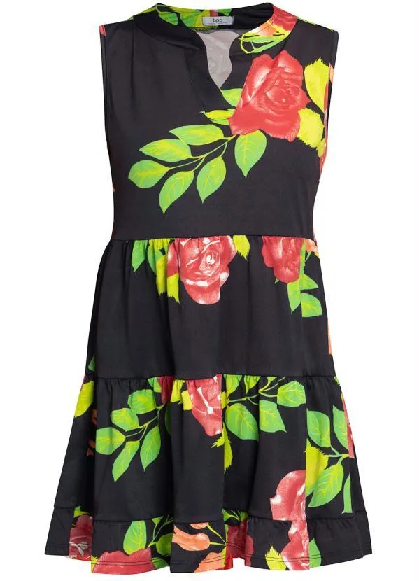 Queima Estoque - Blusa com Babado Floral Dark 6