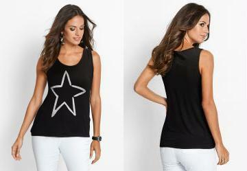 Blusa com Estampa Estrela Preta