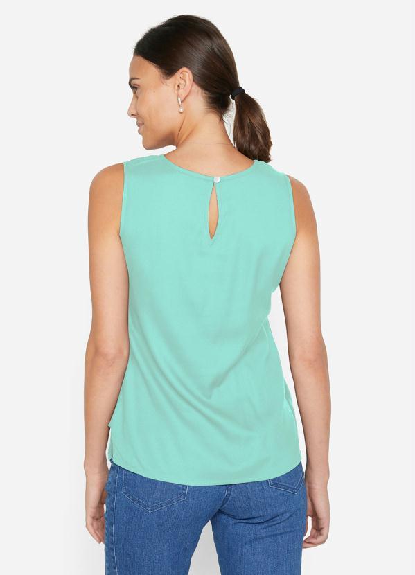 Outlet - Blusa com Gota e Amarração Verde Água 2