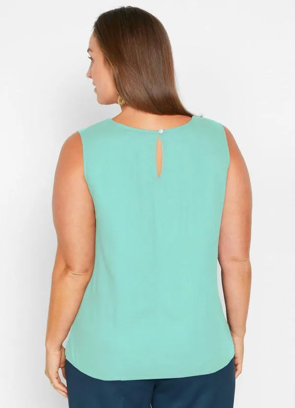 Queima Estoque - Blusa com Gota e Amarração Verde Água 4