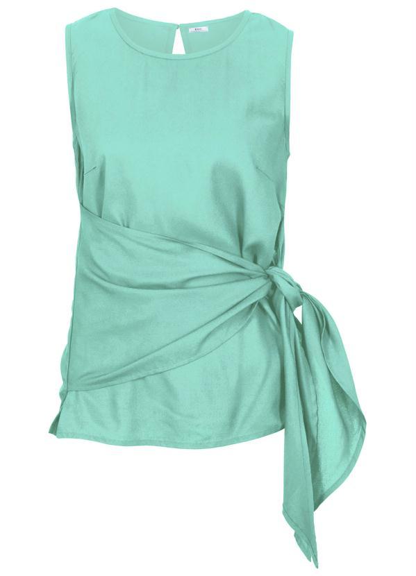 Outlet - Blusa com Gota e Amarração Verde Água 5