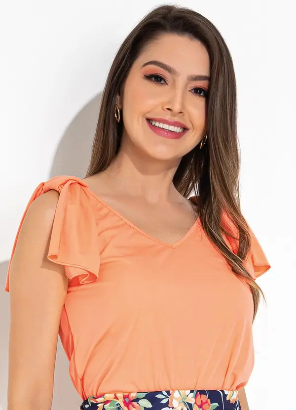 Blusa Coral em Malha Rosalie