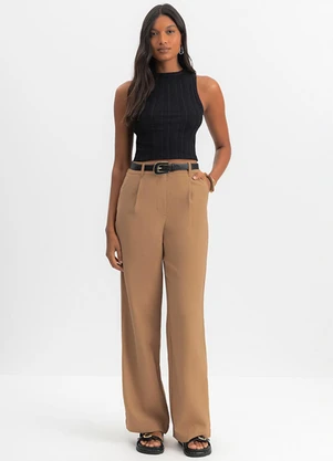 Essendi - Blusa Cropped Feminina Canelada Preto - ESSENDI