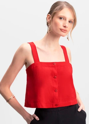 Essendi - Blusa Cropped Feminina Vermelho - ESSENDI