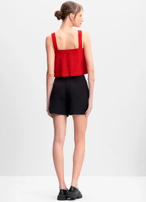 Essendi - Blusa Cropped Feminina Vermelho - ESSENDI