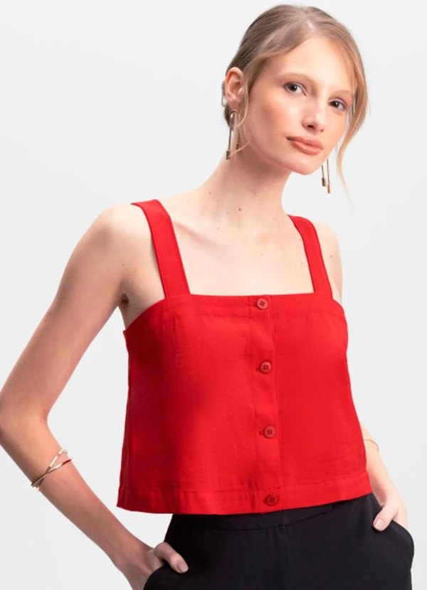 Essendi - Blusa Cropped Feminina Vermelho