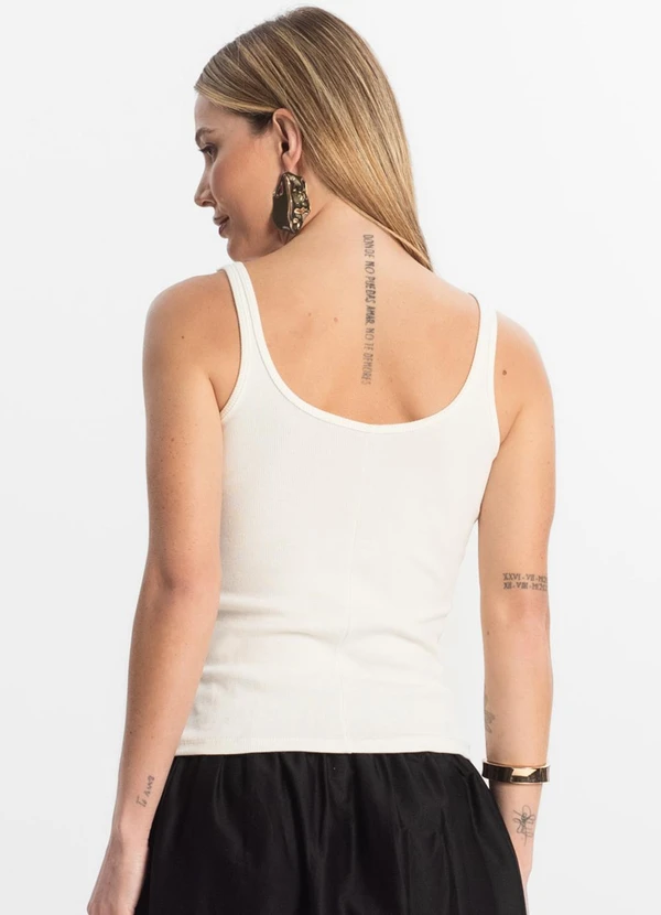 Rovitex - Blusa de Alca Básica Feminina Bege 2