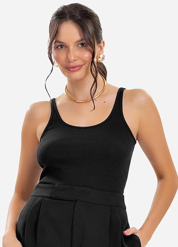 Rovitex - Blusa de Alca Básica Feminina Preto